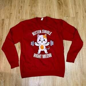 Cat Working out SweatShirt for Cat Lover gift for Gym Lover gift for F –